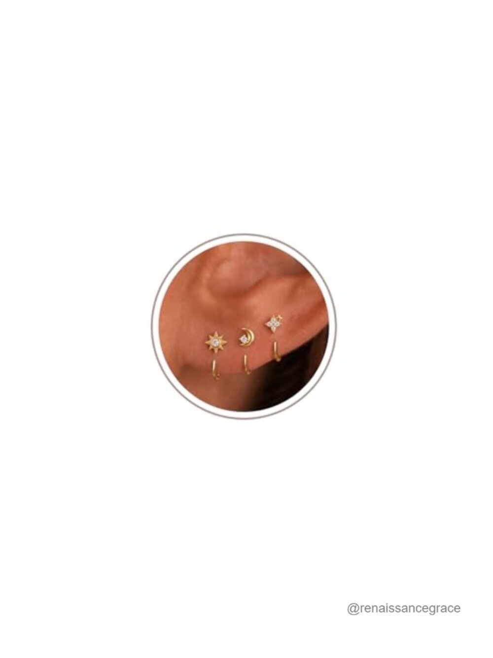 Freekiss 3 Pair Backless Half Hoop Earrings Set for Women, 14K Gold Plated